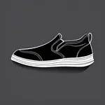 black slip-on sneakers with white soles image